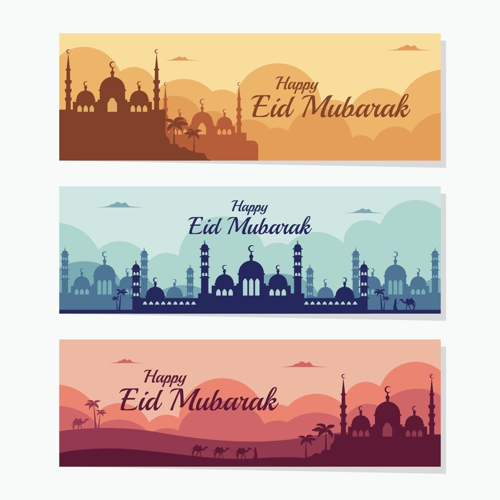 feliz plantilla de banner de eid mubarak vector