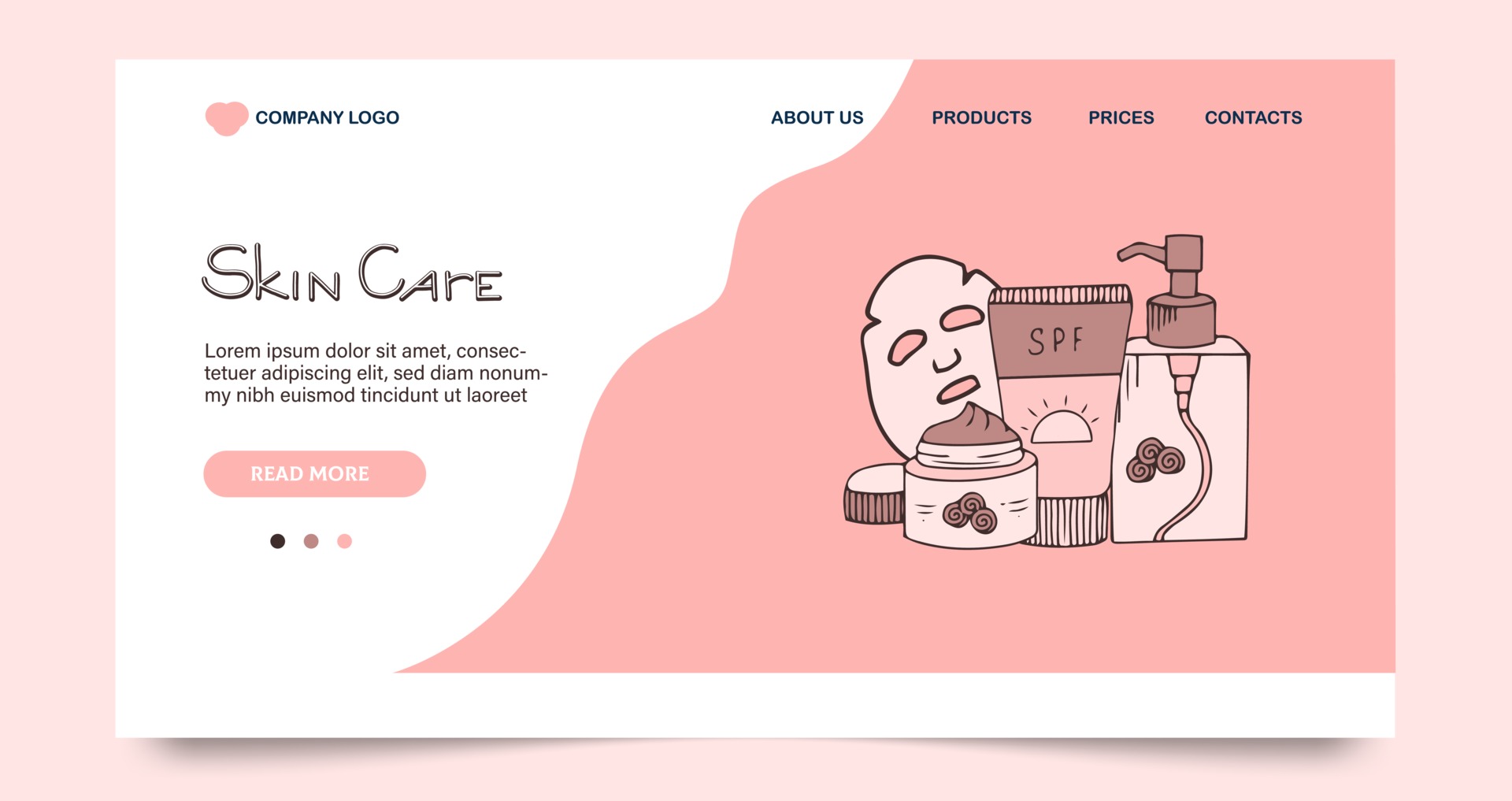 skin-care-cosmetic-landing-web-page-concept-banner-website-template-in-hand-drawn-style