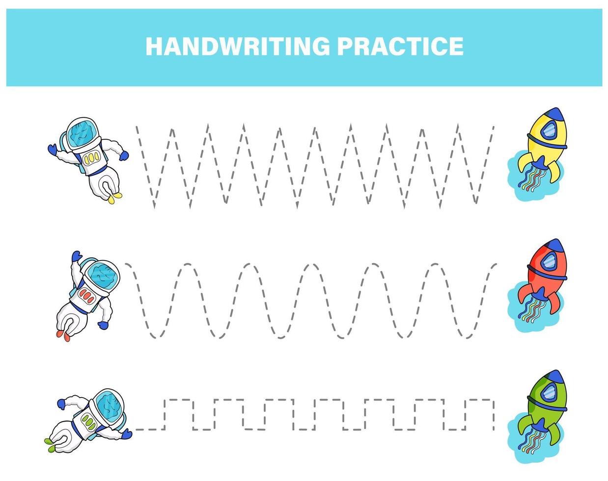 space handwriting practice vector