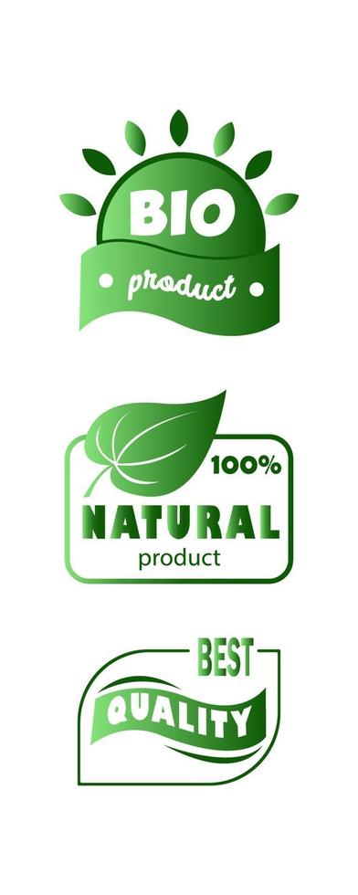 Organic food labels, vegetarian products, eco design elements. vector illustration. Collection of labels.