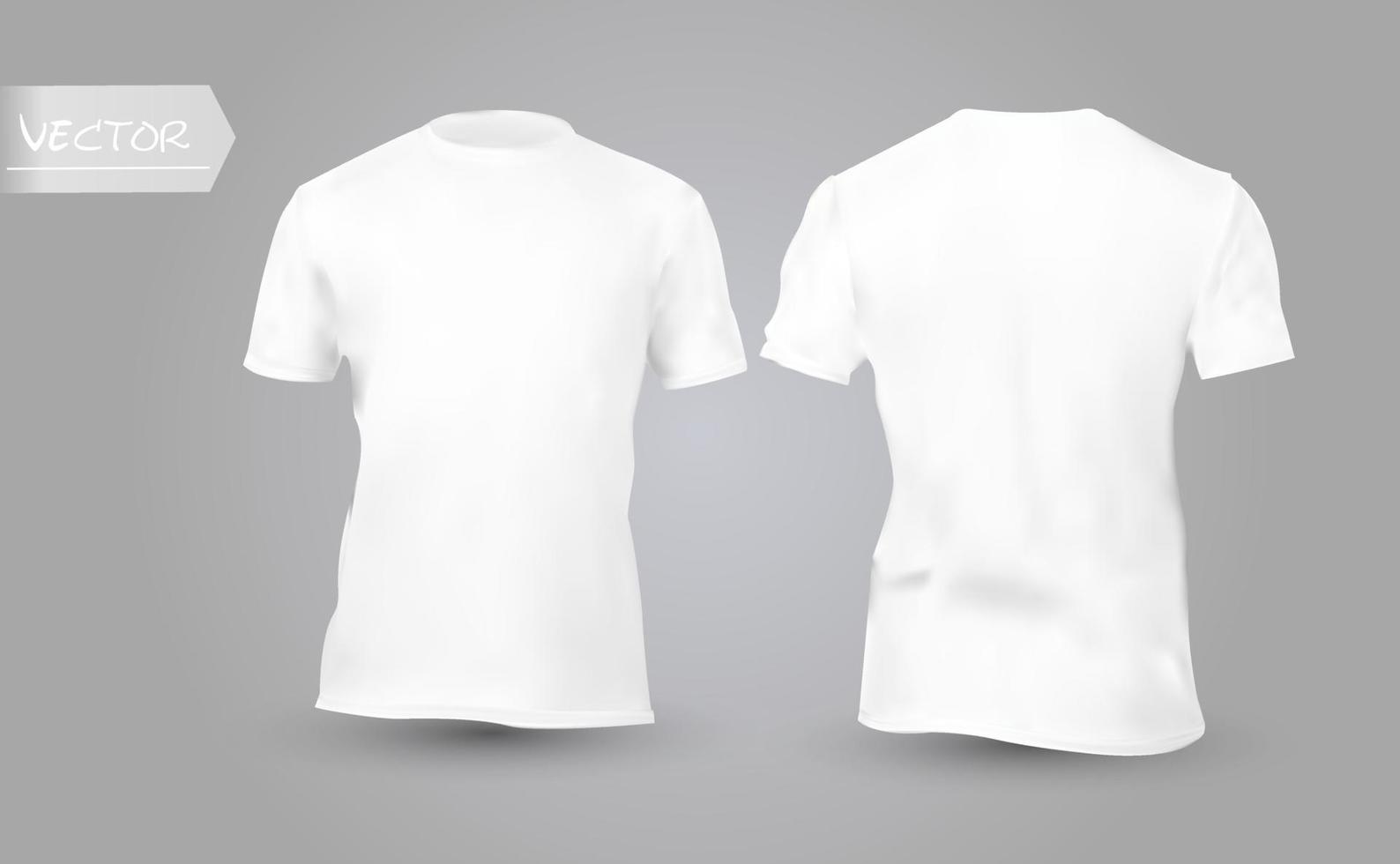 Shirt mock up set. T-shirt template. White version, front design. vector