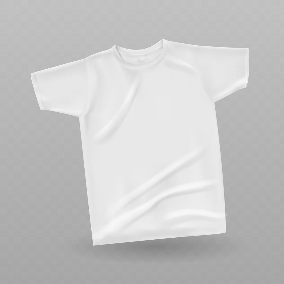 maqueta de camisa sobre fondo transparente. plantilla de camiseta. versión en blanco, diseño frontal. vector