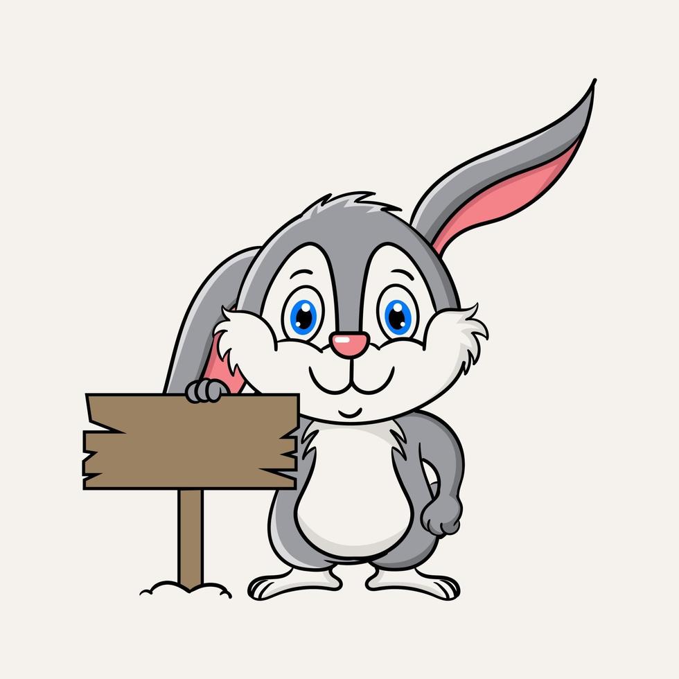 Cute rabbit cartoon character mascot vector design illustration