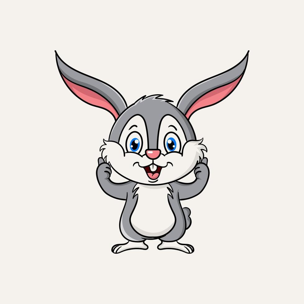 Cute rabbit cartoon character mascot vector design illustration