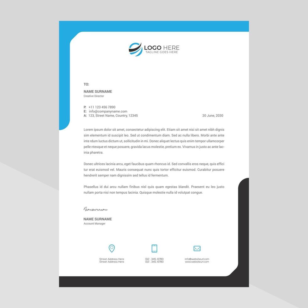 Modern company letterhead Free Vector