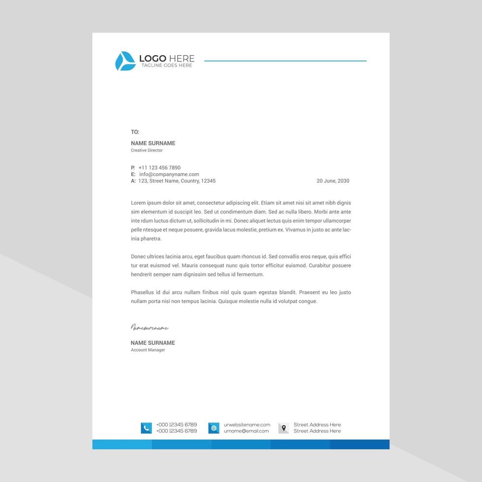 Modern company letterhead Free Vector