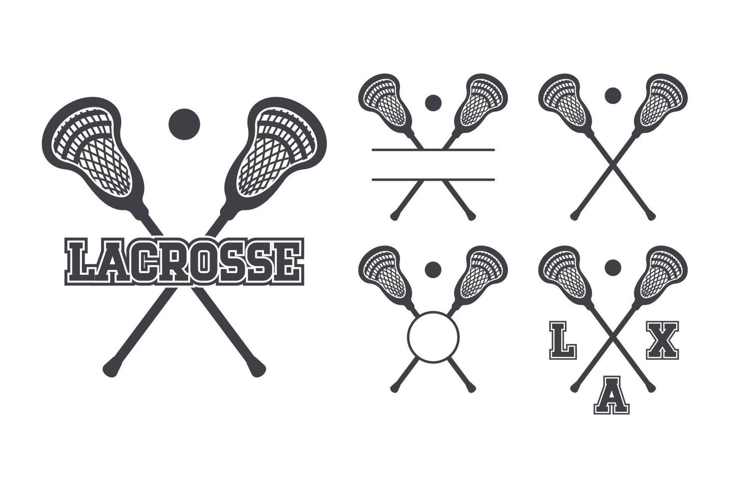 conjunto de iconos de símbolo de palos de lacrosse vector