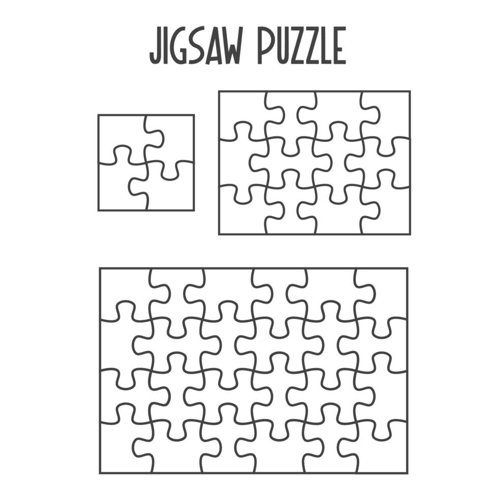 Mockup Jigsaw Puzzle for overlapping puzzles vector