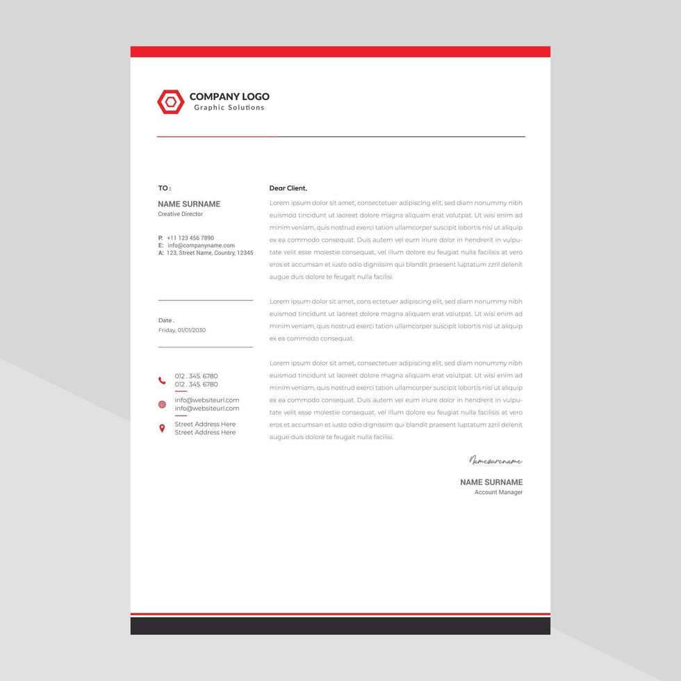Elegant letterhead template design in minimalist style Free Vector