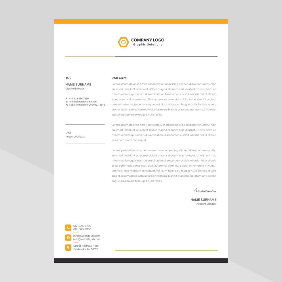 Elegant letterhead template design in minimalist style Free Vector