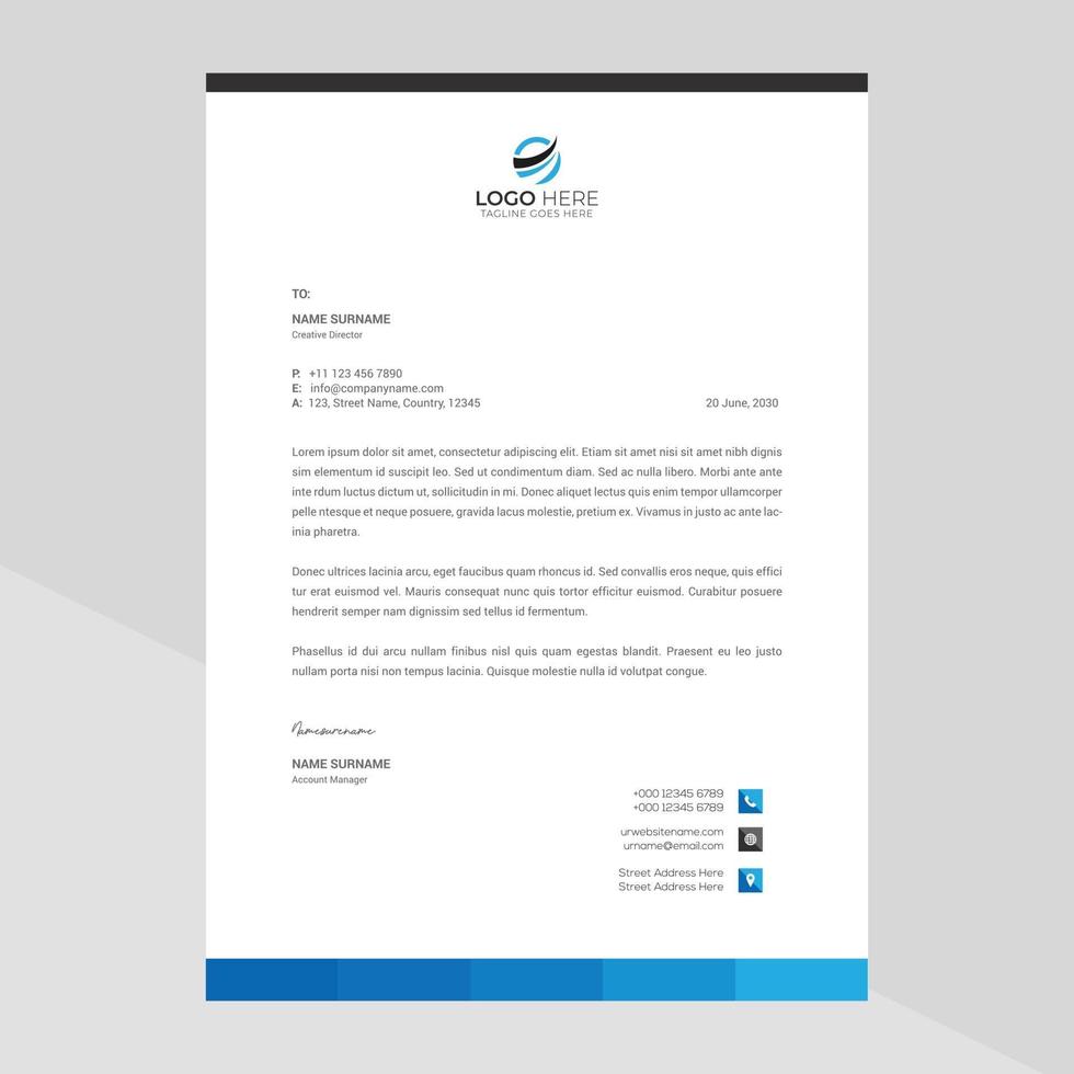 Elegant letterhead template design in minimalist style Free Vector