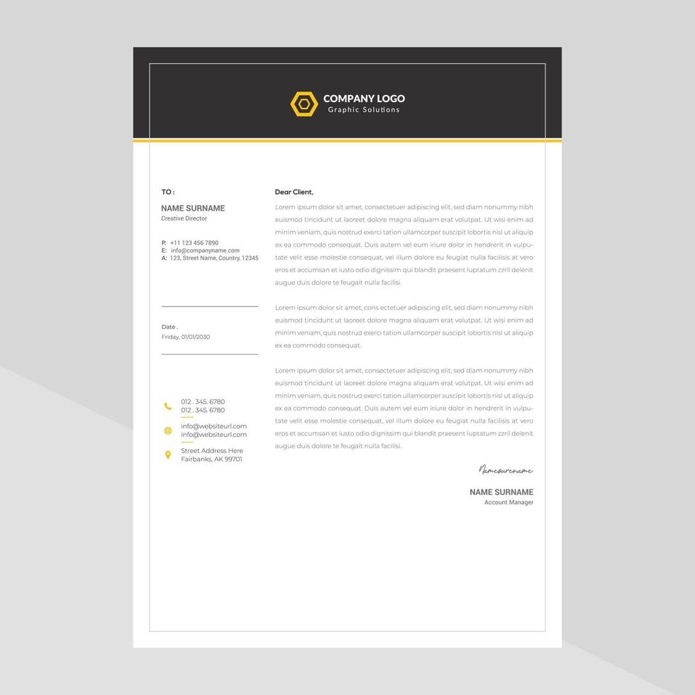 Elegant letterhead template design in minimalist style Free Vector