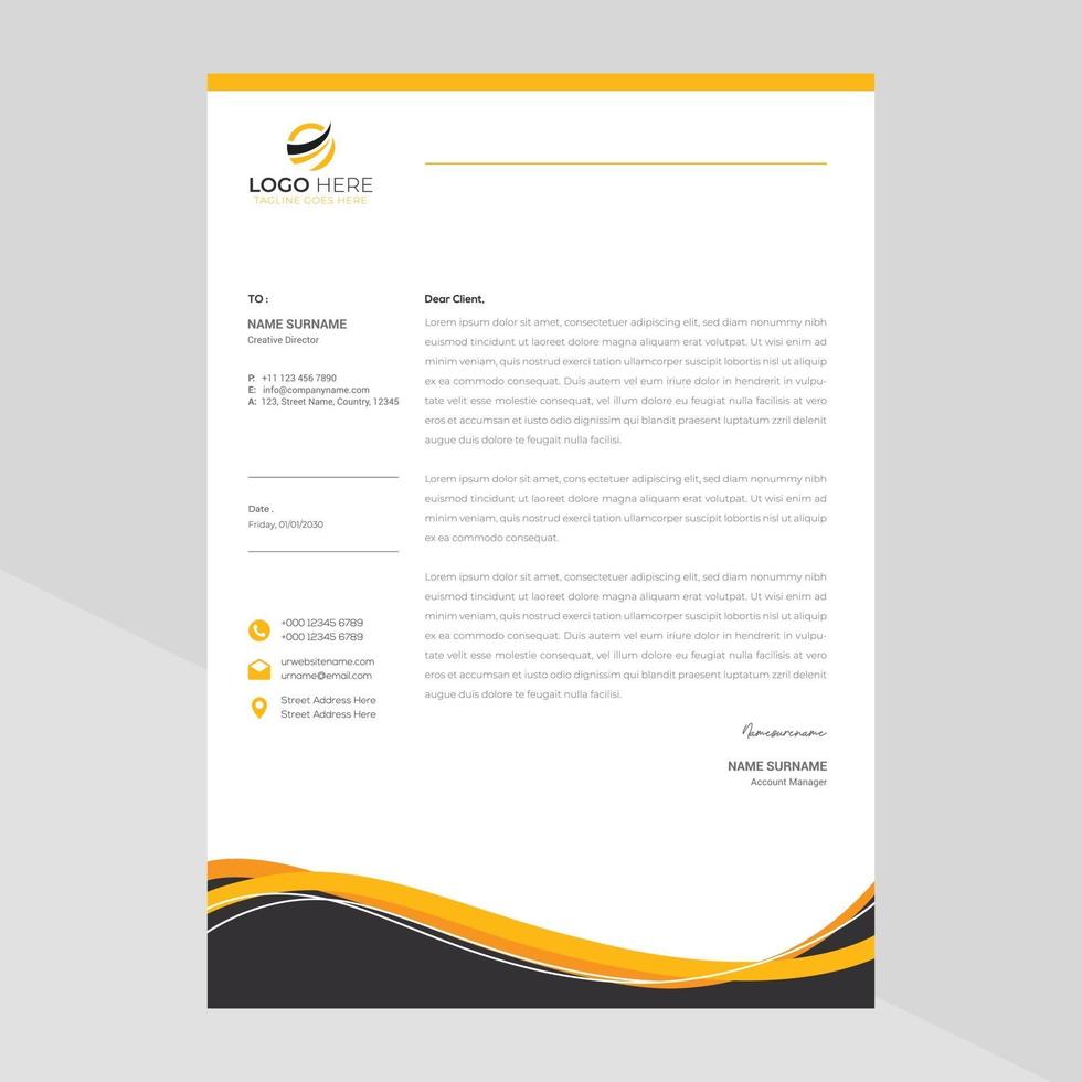 Elegant letterhead template design in minimalist style Free Vector