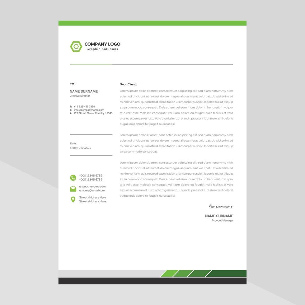 Elegant letterhead template design in minimalist style Free Vector
