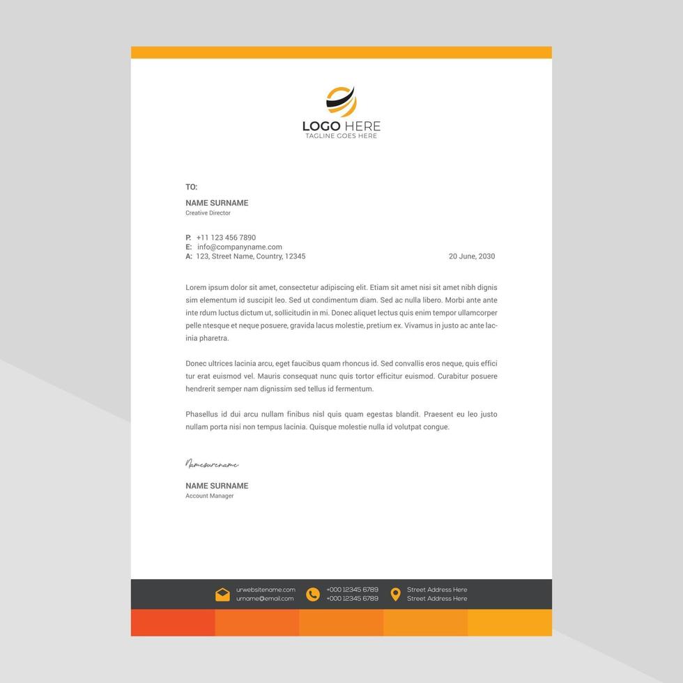 Elegant letterhead template design in minimalist style Free Vector