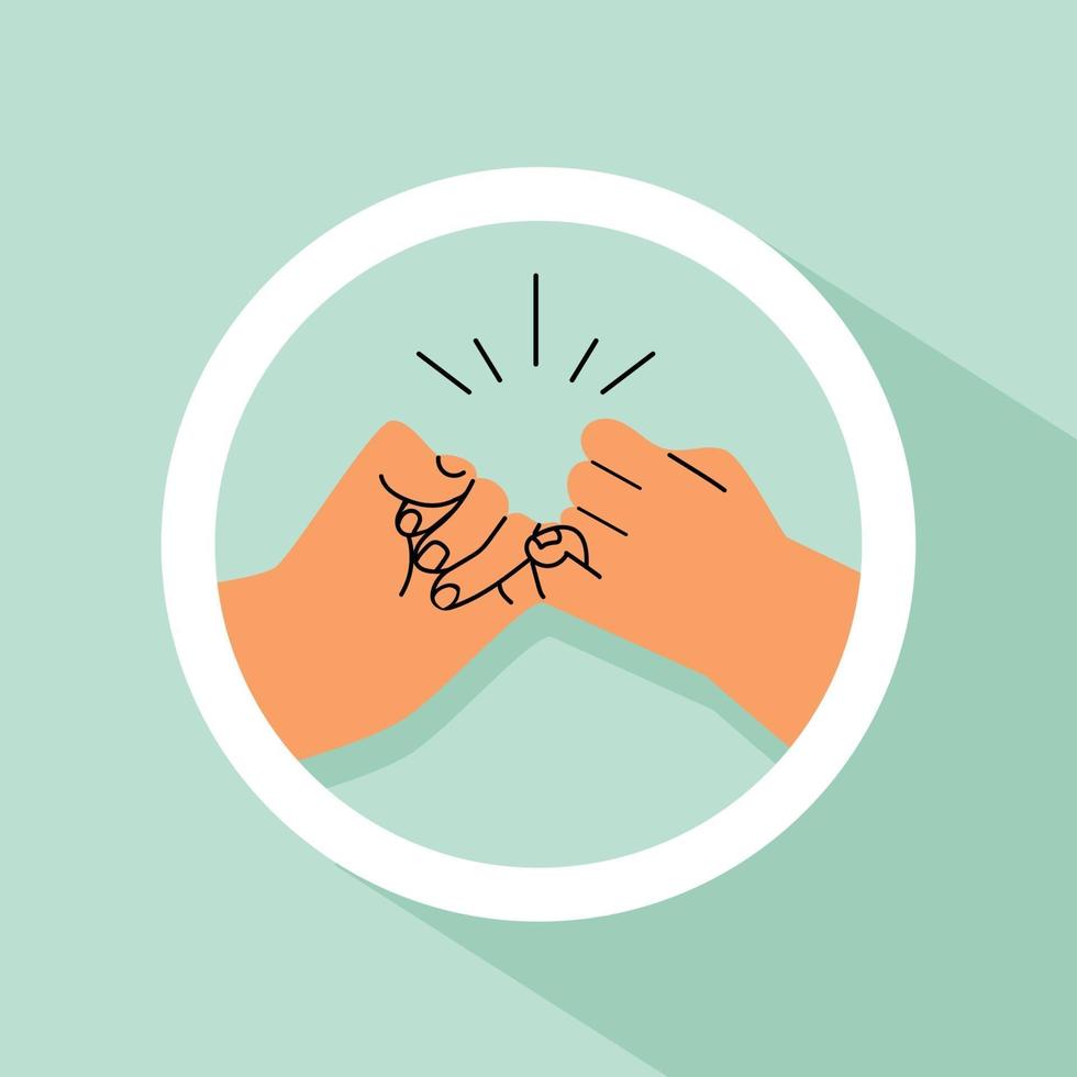 Hands Pinky promise icon vector