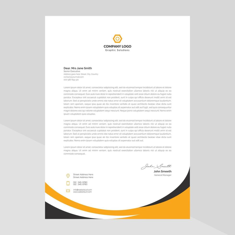 Elegant letterhead template design in minimalist style Free Vector