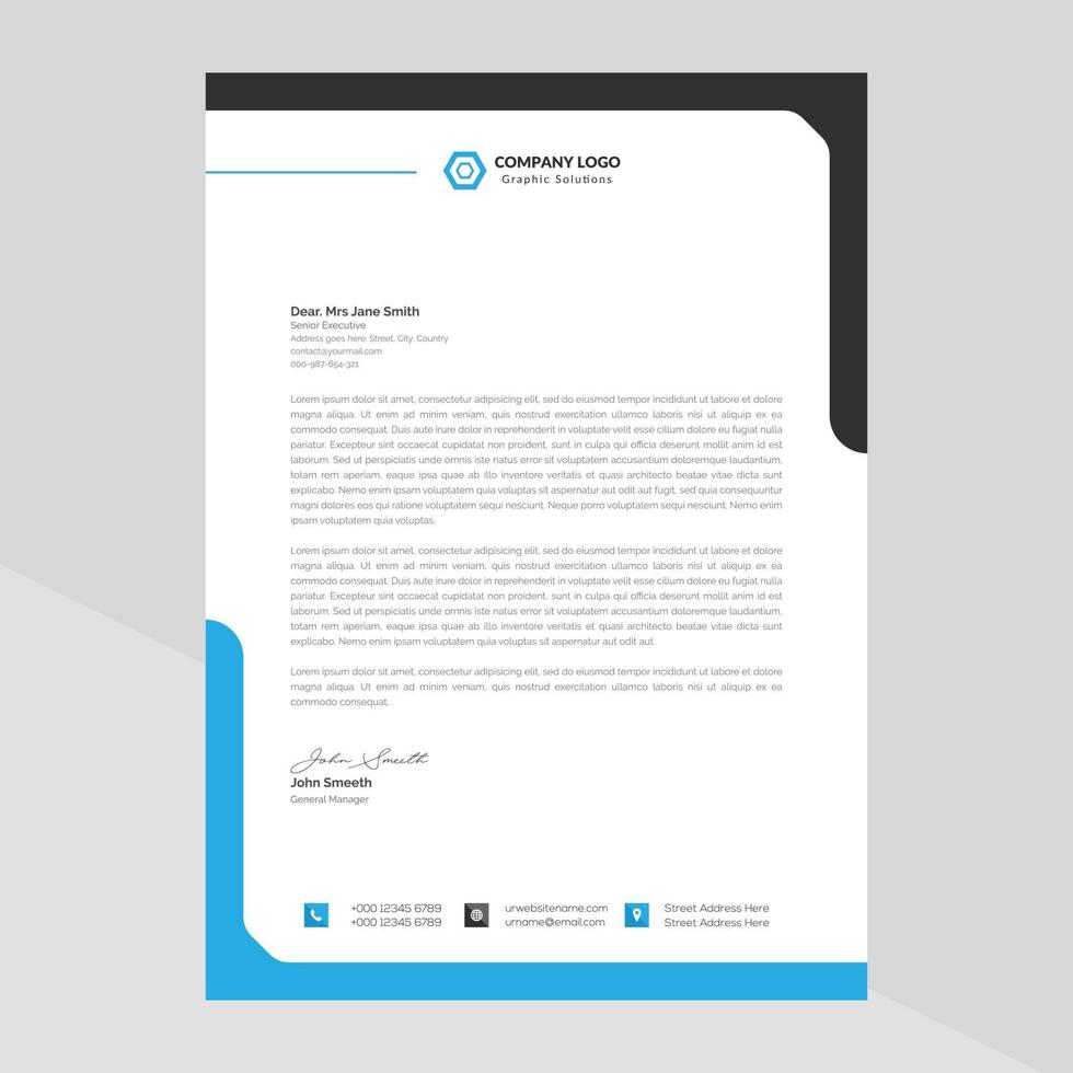 Elegant letterhead template design in minimalist style Free Vector