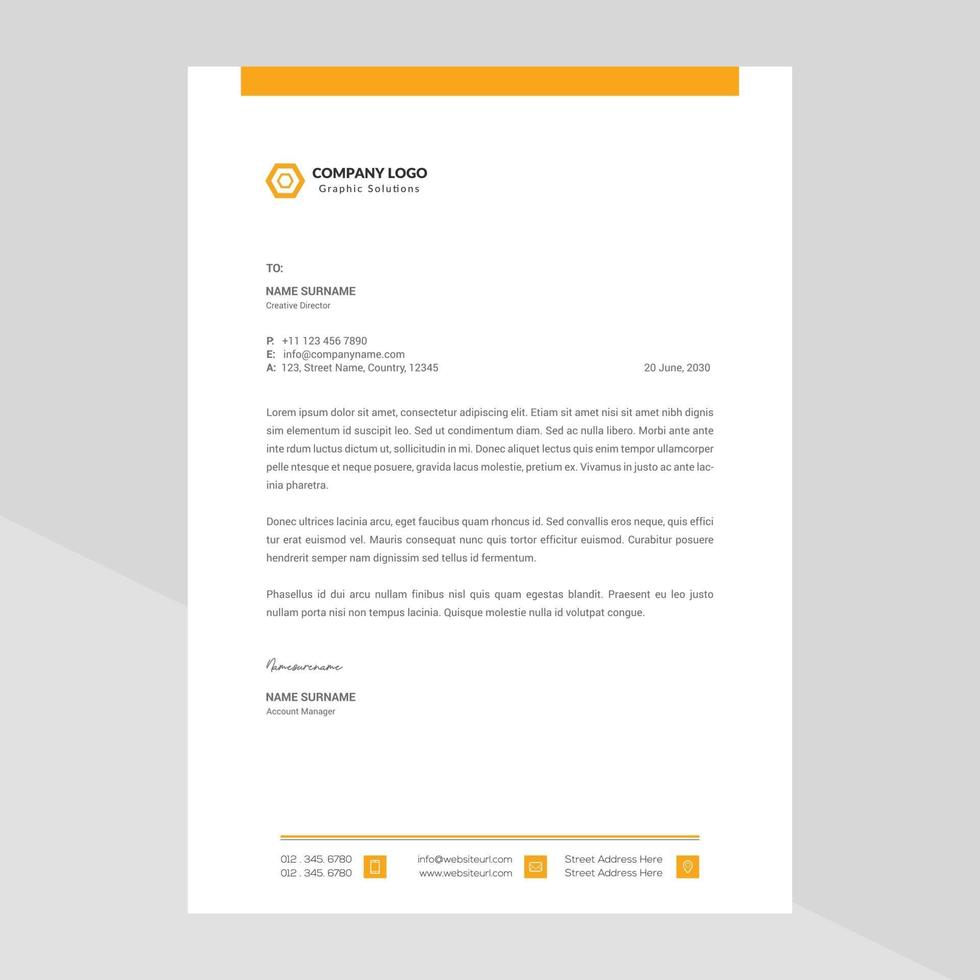 Elegant letterhead template design in minimalist style Free Vector