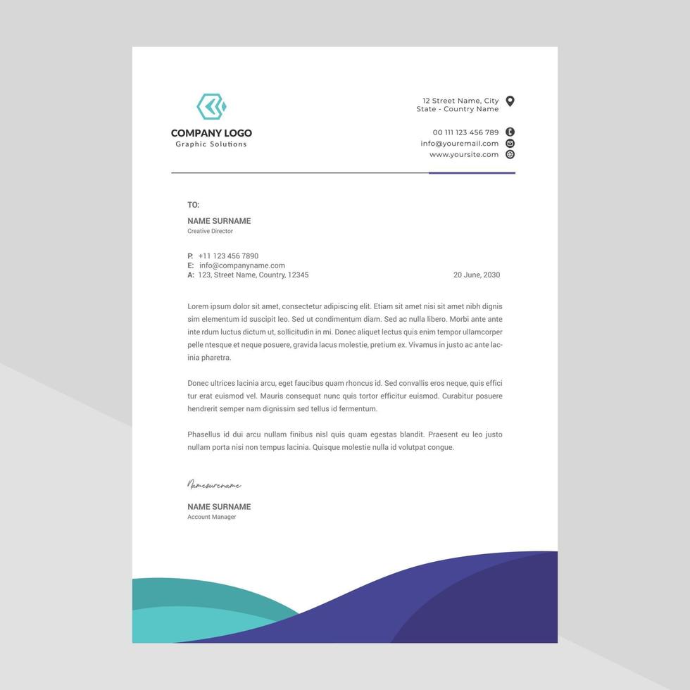 Elegant letterhead template design in minimalist style Free Vector