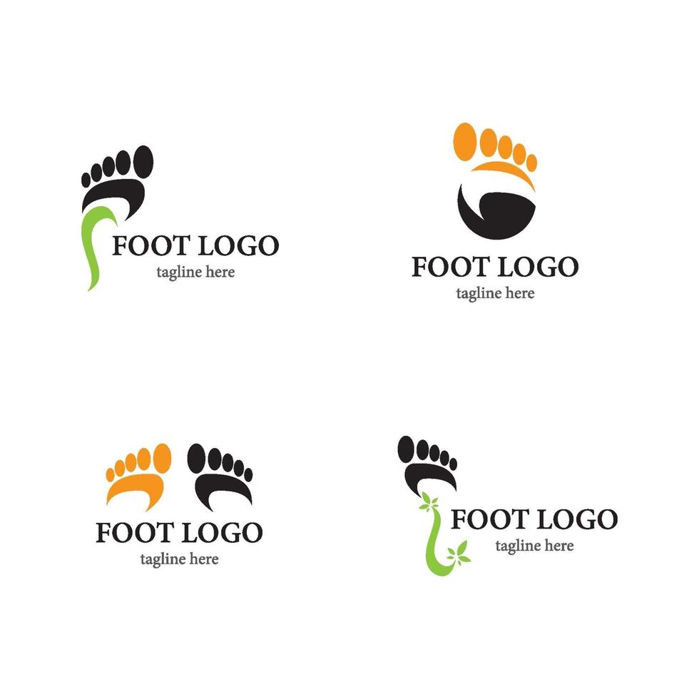 Foot logo template icon set vector