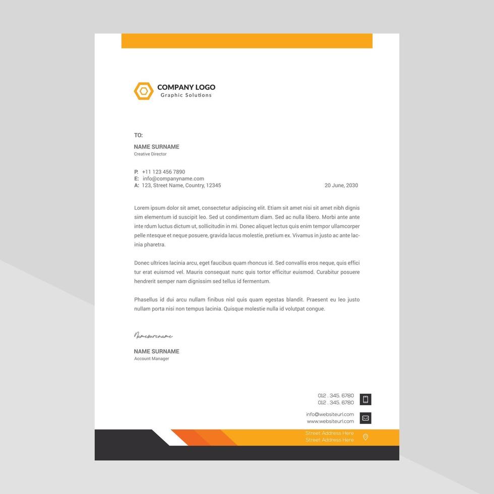 Elegant letterhead template design in minimalist style Free Vector