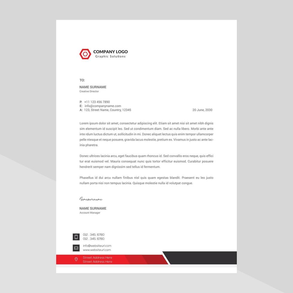 Elegant letterhead template design in minimalist style Free Vector