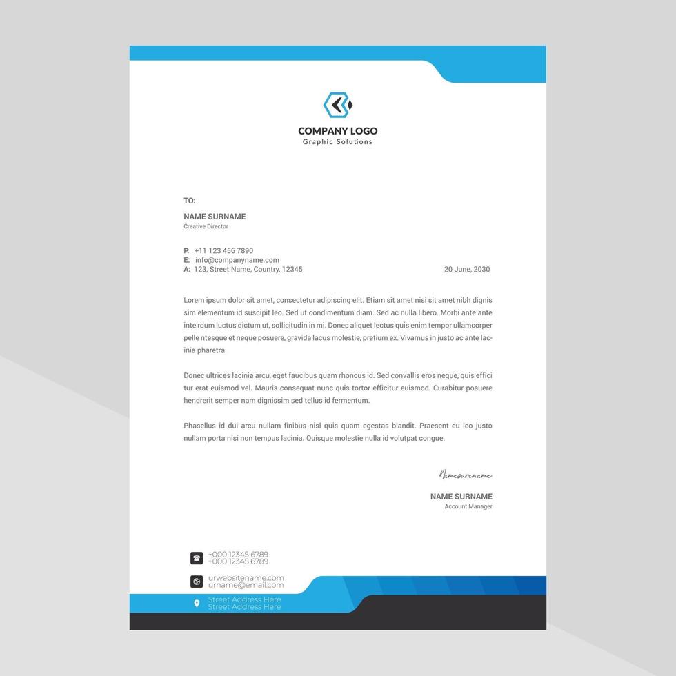 Elegant letterhead template design in minimalist style Free Vector