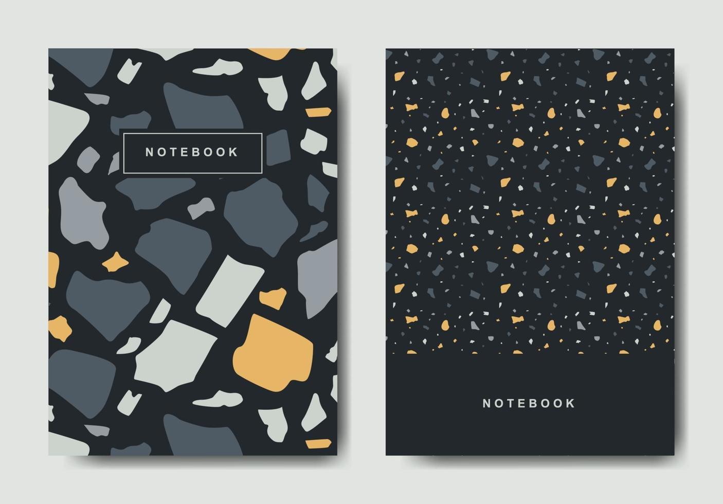 Terrazzo abstract cover page templates. Universal abstract layouts. Applicable for notebooks, planners, brochures, books, catalogs vector