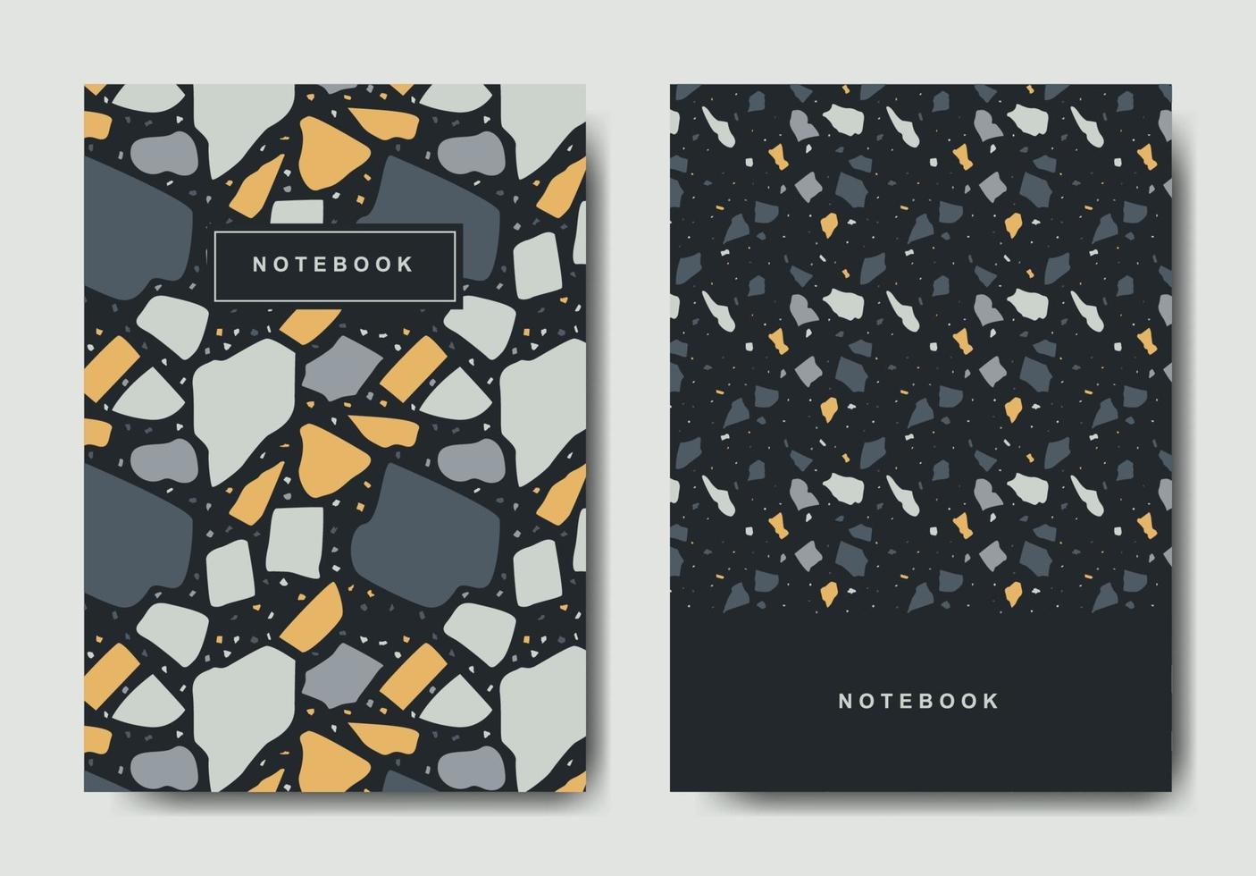 Terrazzo abstract cover page templates. Universal abstract layouts. Applicable for notebooks, planners, brochures, books, catalogs vector