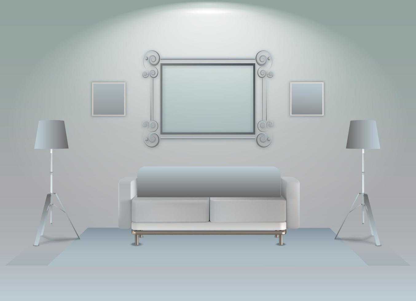 Ilustración de vector gráfico de espejo de pared realista interior