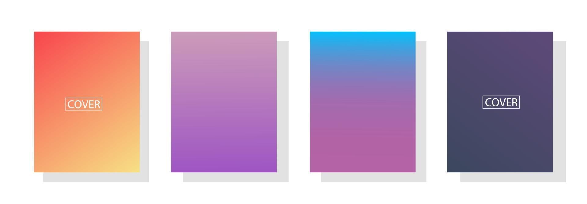 set of abstract background with beautiful gradation color vector