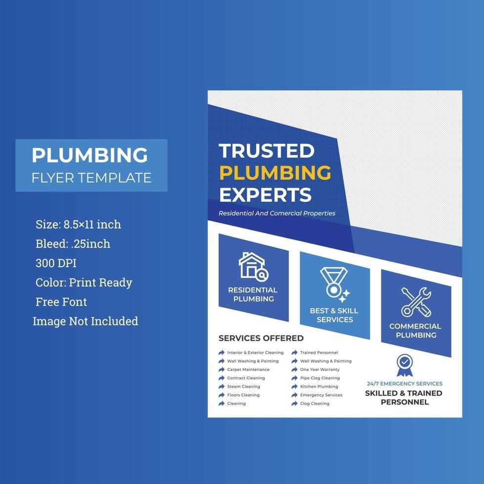 Latest plumbing agency And plumbing contractor Flyer Template vector