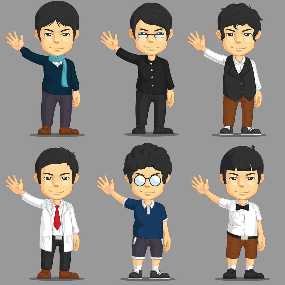 Dress up Game Character  Asset Man Cartoon Isolated Vector Drawing