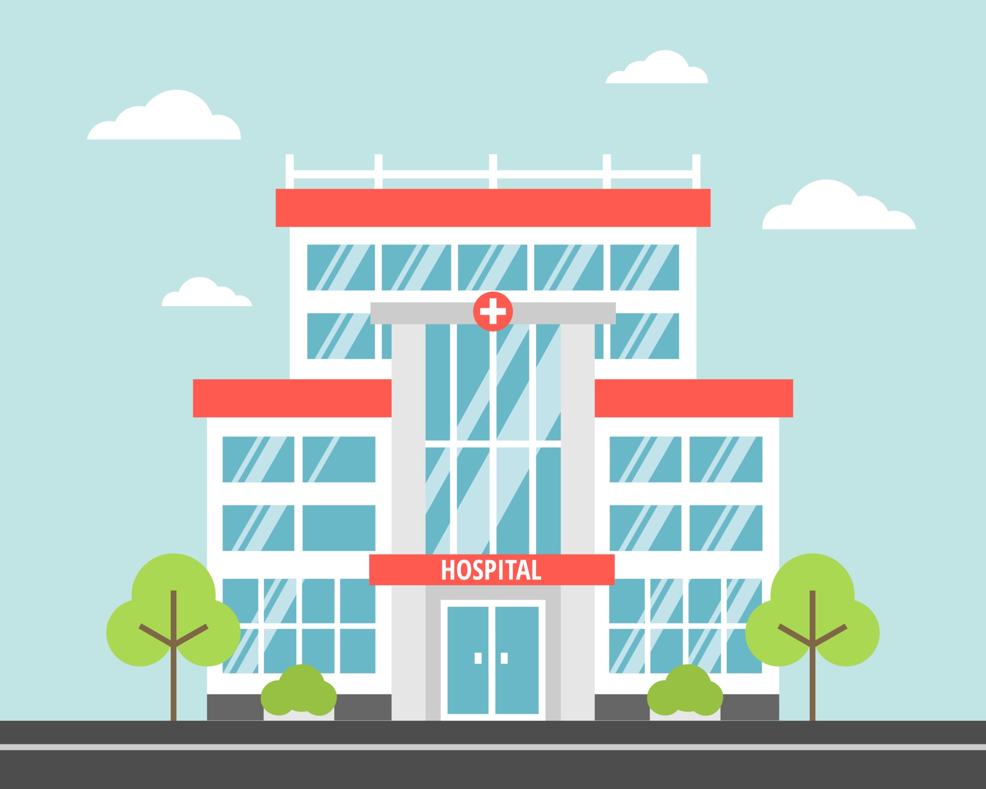 Hospital, a modern city medical facility. Vector image in a flat cartoon style 2299548 Vector Art at Vecteezy Hospital, a modern city medical facility. Vector image in a flat cartoon style 2299548 Vector Art at Vecteezy