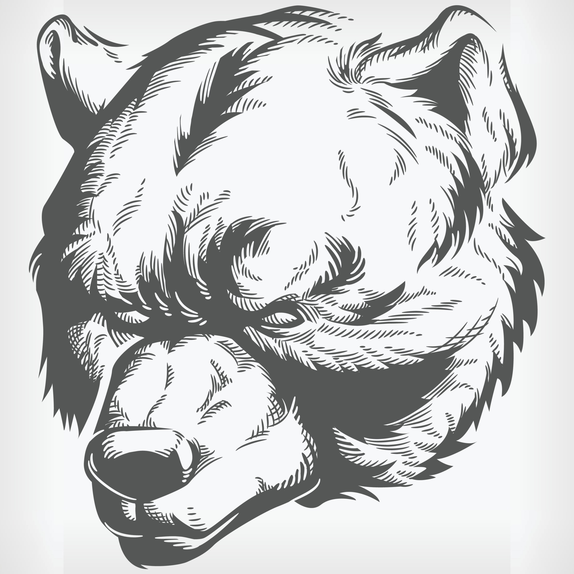 Grizzly Bear Roar Stencil grizzly-bear-roar-stencil