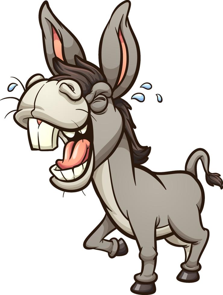 Braying cartoon donkey vector