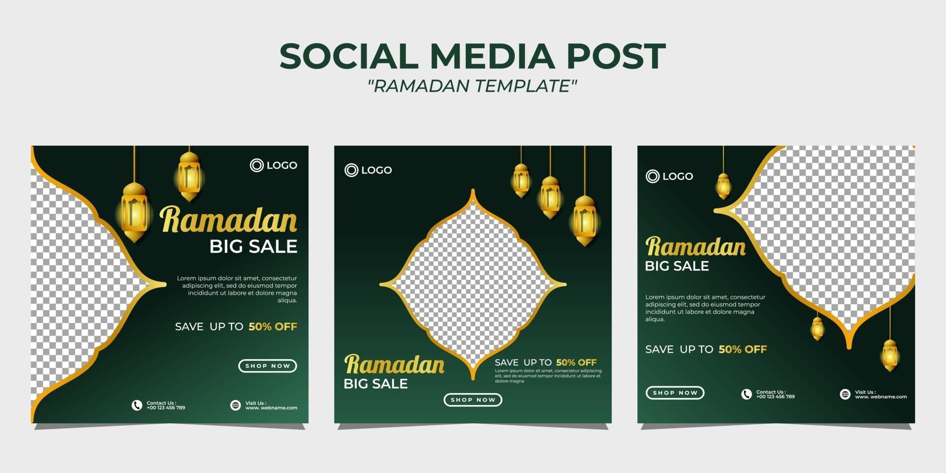 Ramadan social media post template vector