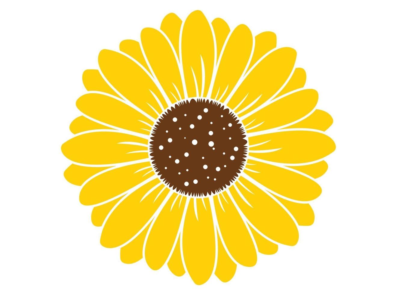 Sunflower isolated on white background. Boho tribal print.Flat design illustration vector