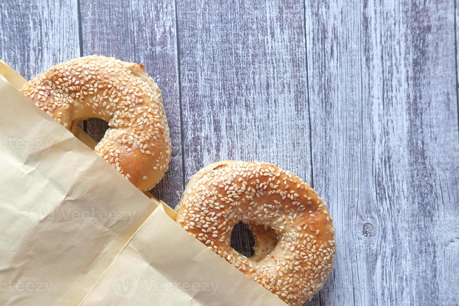 Two fresh bagels photo