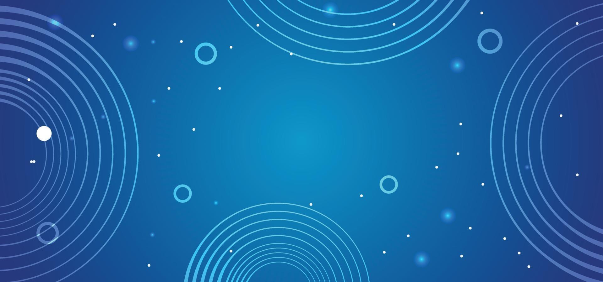 abstract blue circles technology background or banner vector