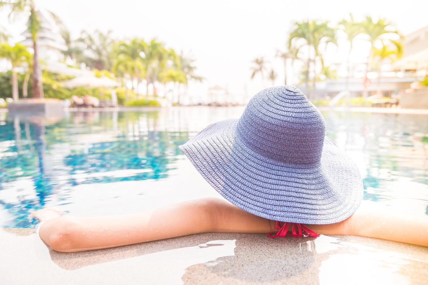 Woman in swimming pool photo