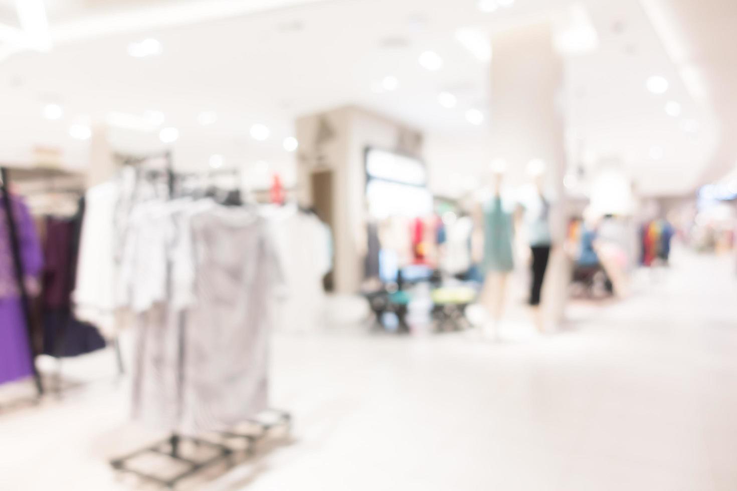 Blurred shopping mall and retail store interior for background photo