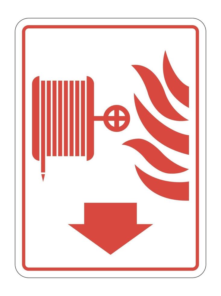 Fire Reel Hose Sign on white background vector