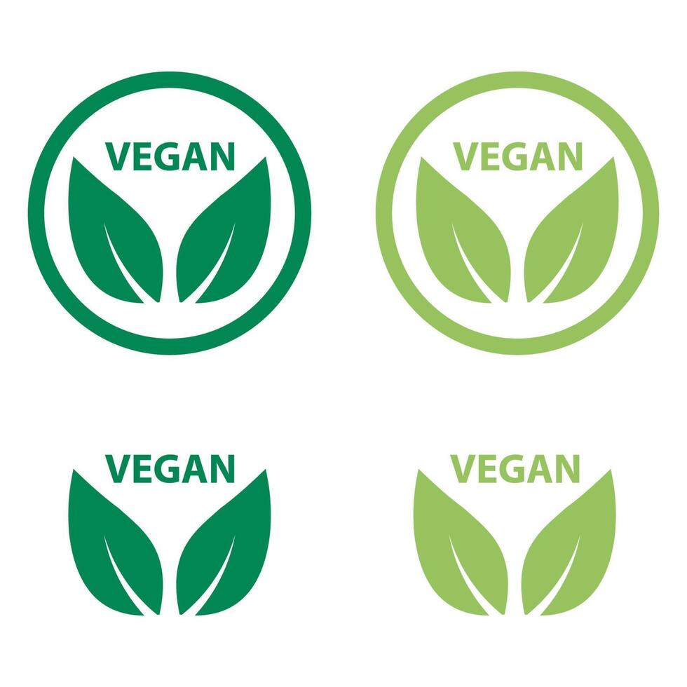 icono vegano bio ecología orgánico, logotipos etiqueta etiqueta hoja verde vector