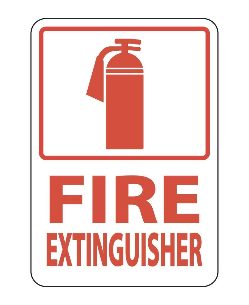 Fire Extinguisher Sign on white background vector