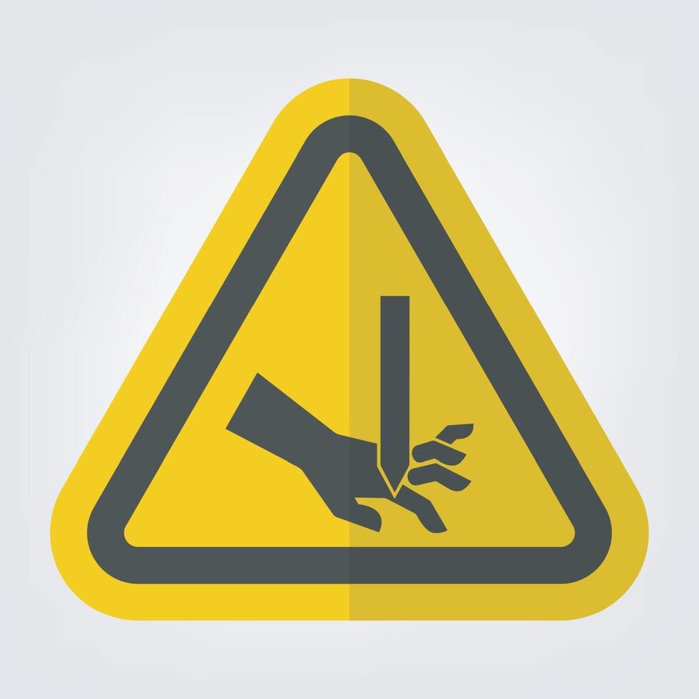 Cutting of Fingers Straight Blade Symbol Sign vector