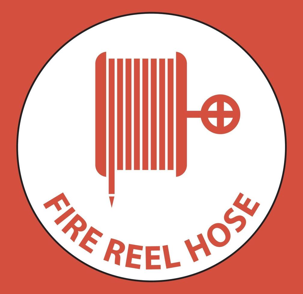Fire Reel Hose Floor Sign on white background vector