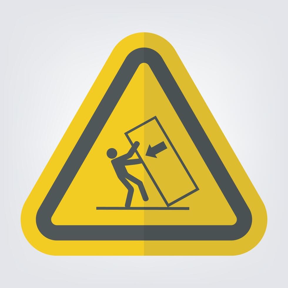 Body Crush Tip over Hazard Symbol Sign Isolate On White Background vector