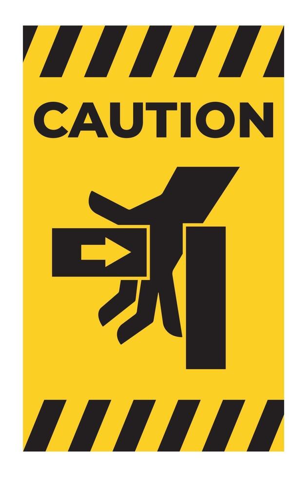 Caution Hand Crush Force From Left Symbol Sign Isolate on White